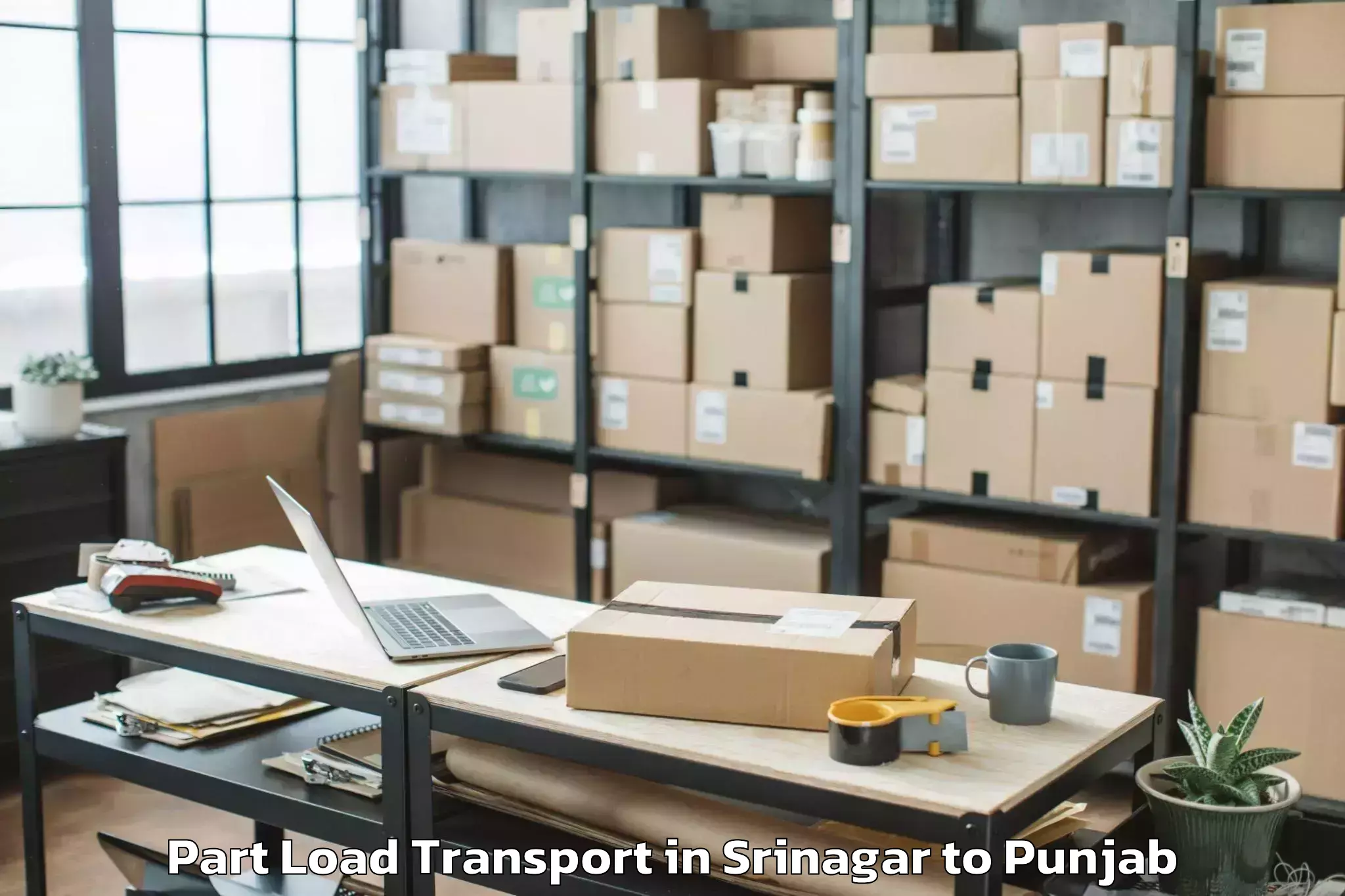 Affordable Srinagar to Mohali Part Load Transport